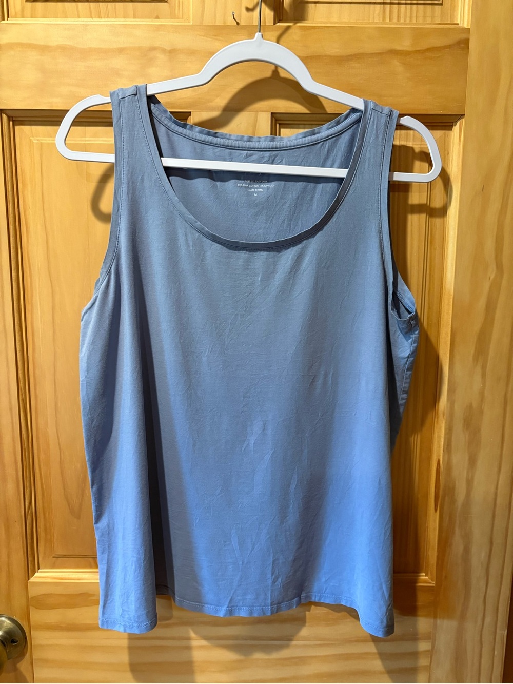 Pure Jill Pima Cotton Easy Tank in a dusty light blue women’s M